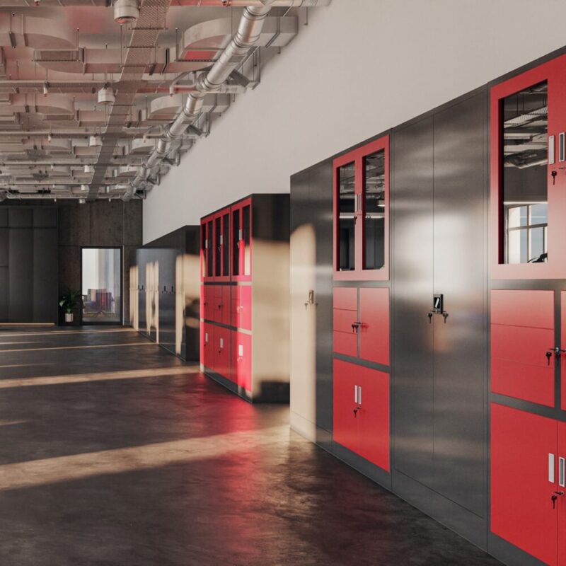 Szafa metalowa z półkami JAN 185x90cm czarna