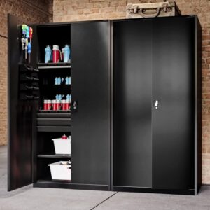 Szafa metalowa z szufladami SZYMON 185x92 cm czarna