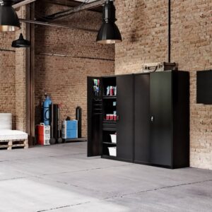 Szafa metalowa z szufladami SZYMON 185x92 cm czarna