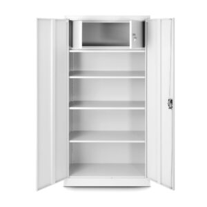 Szafa metalowa z wewnętrznym schowkiem TOMASZ biała