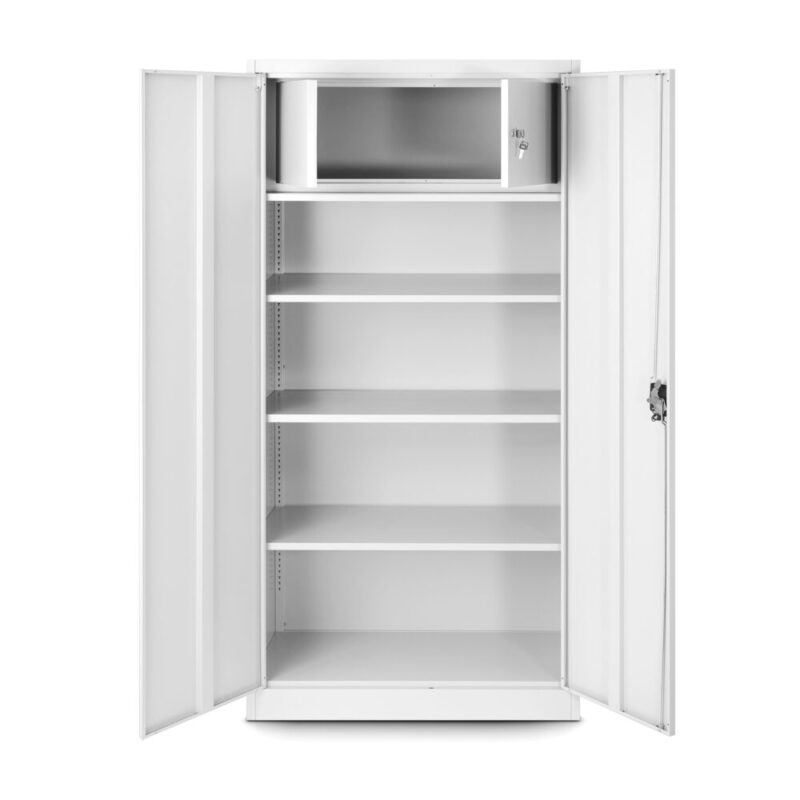 Szafa metalowa z wewnętrznym schowkiem TOMASZ biała