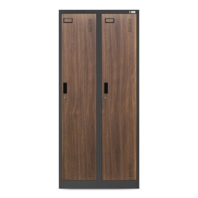 Szafa socjalna BHP loft Eco Design KACPER 180x80 cm czterokomorowa czarna/orzech
