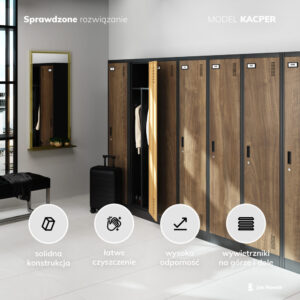 Szafa socjalna BHP loft KACPER 180x80 cm czterokomorowa biała