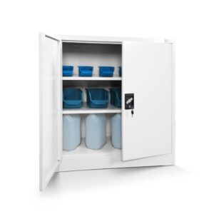 Szafka z półkami BEATA 93x90cm komoda metalowa biała