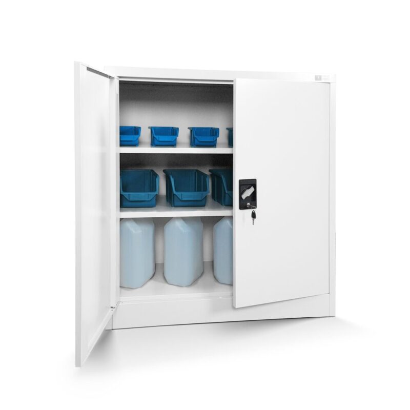 Szafka z półkami BEATA 93x90cm komoda metalowa biała