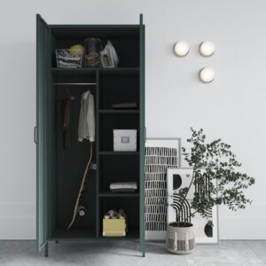 Zielona szafa metalowa na ubrania Modern FLAVIO 185x80 cm