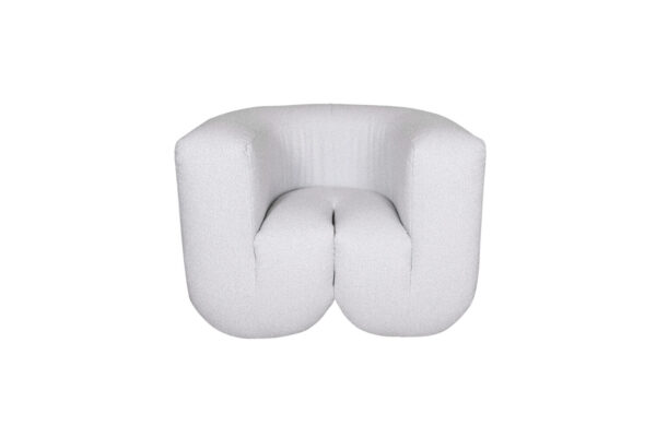 Fotel Nua N88-100-1 jasnoszary biały nowoczesny design 100 cm - obrazek 1