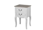 Rimini White RIW021 Szafka nocna biała z ciemnobrązowym blatem 41 cm
