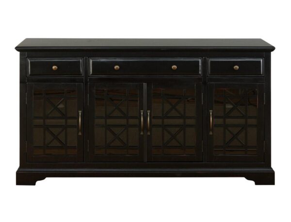 Stylowa Komoda Avola AV275-60 w Czarnym Kolorze 153 cm - obrazek 1