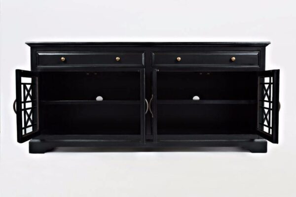 Elegancka Komoda Avola AV275-9 w Czarnym Kolorze 178 cm - obrazek 1