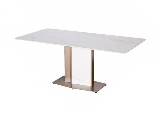 Stół Modig M54 180cm w różowym złocie z białym blatem - obrazek 1