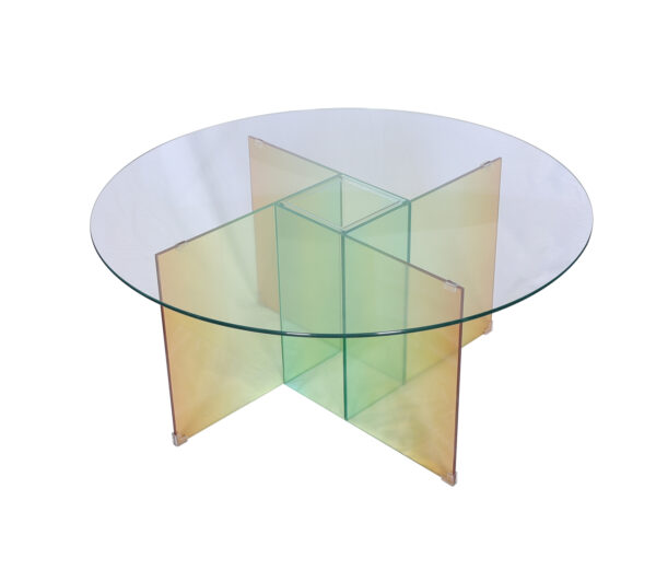 Modig M75-90 Wielokolorowy Stolik Kawowy Przezroczysty Opalizujący 90 cm - obrazek 1