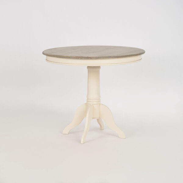 Stół Rimini RI116 90cm Kremowy z Jasnobrązowym Blatem Elegancja w Twoim Wnętrzu - obrazek 1