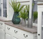 Elegancka Komoda Rimini White RIW08 z Ciemnobrązowym Blatem 120 cm