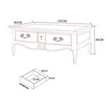 Stolik kawowy Venezia Bianco VEB809K Jasnobeżowy 122 cm Elegancja w Twoim Wnętrzu