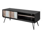 Elegancka Komoda RTV Adesso ADESL01 w Czerni i Szarościach 150 cm