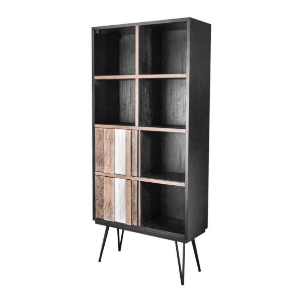 Elegancki regał Adesso ADESL02 w czerni i szaro-beżowych odcieniach 90 cm - obrazek 1
