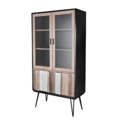 Witryna Adesso ADESL03 w czerni i szaro-beżowych odcieniach 100 cm