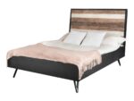 Eleganckie Łóżko Adesso ADESQ01 140cm w Czerni i Szarościach