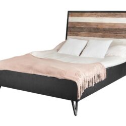 Eleganckie Łóżko Adesso ADESQ01 140cm w Czerni i Szarościach