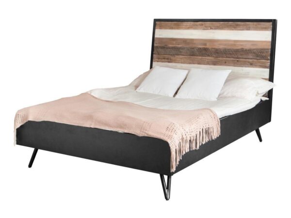 Eleganckie Łóżko Adesso ADESQ01 140cm w Czerni i Szarościach - obrazek 1