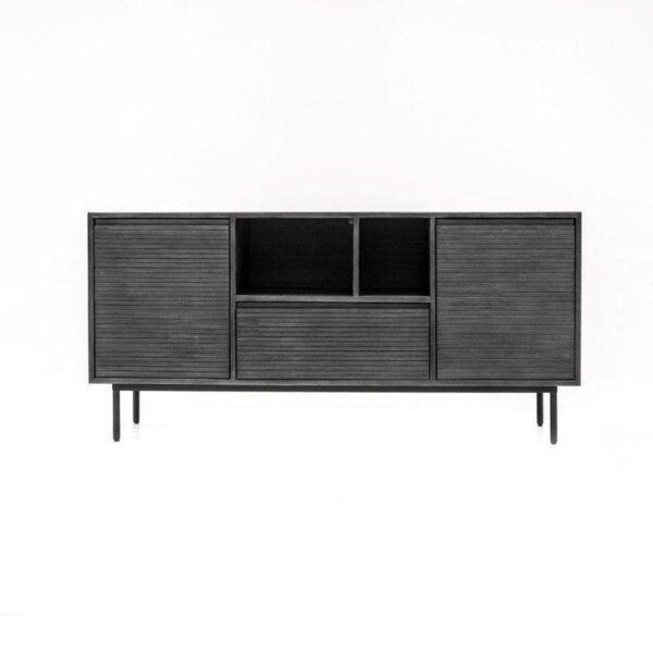 Stylowa Komoda Capella CAPD01 Tundra Grey z ciemnografitowymi nogami 165 cm - obrazek 1