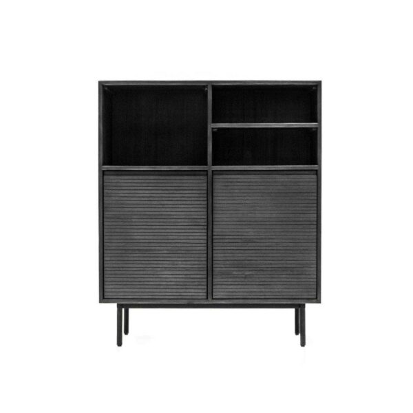 Stylowa Komoda Capella CAPL04 Tundra Grey z ciemnografitowymi nogami 100 cm - obrazek 1