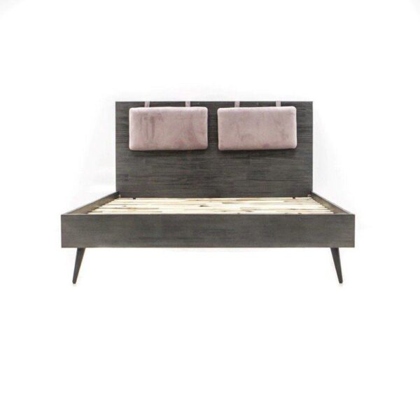 Eleganckie Łóżko Capella CAPQ01 140cm Tundra Grey z Pudrowym Różem - obrazek 1