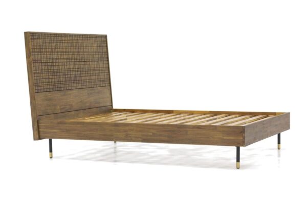 Łóżko Maze MAZK01 180cm Jasnobrązowe Elegancja i Komfort w Sypialni - obrazek 1