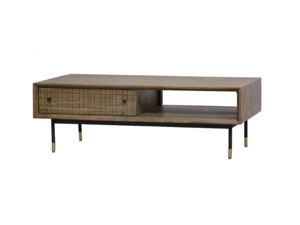 Stylowy Stolik Kawowy Maze MAZL06-DRW Jasnobrązowy 120 cm - obrazek 1