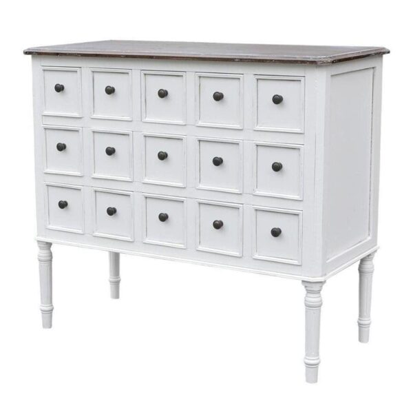 Elegancka Komoda Ravenna RA029 Biała z Ciemnobrązowym Blatem 91 cm - obrazek 1