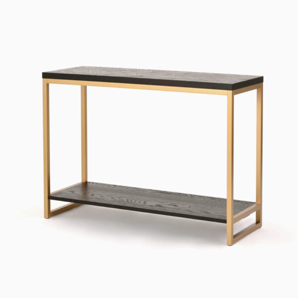 Elegancka Czarna Konsola Seville SEV06-1 z Mosiężnymi Nogami 110 cm - obrazek 1