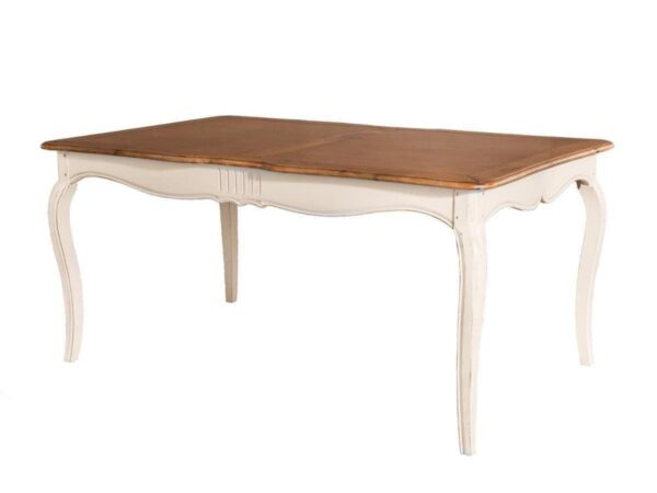 Stół Verona VE810 168cm w kolorze kości słoniowej z miodowym blatem - obrazek 1