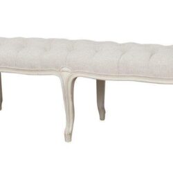 Elegancka ławka tapicerowana Verona VE838 w kolorze kości słoniowej 150 cm