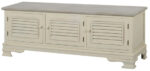 Komoda RTV Pesaro PE036 w kremie z jasnobrązowym blatem 120 cm
