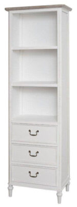 Ravenna RA03 Regał Biały z Ciemnobrązowym Blatem 60 cm Elegancji