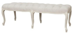 Elegancka ławka tapicerowana Verona VE838 w kolorze kości słoniowej 150 cm