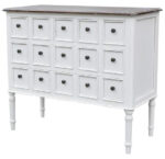 Elegancka Komoda Ravenna RA029 Biała z Ciemnobrązowym Blatem 91 cm