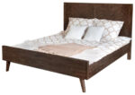 Ashton ASTQ01 Łóżko 140cm Ciemnobrązowe Elegancja i Komfort w Sypialni