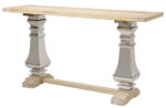 Glamour GL1527 Konsola Chrom z Jasnym Drewnianym Blatem 160 cm