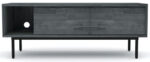 Stylowa Komoda RTV Capella CAPL01-130 Tundra Grey z ciemnografitowymi nogami