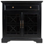 Elegancka Komoda Avola AV275-32 w Czarnym Kolorze 82 cm