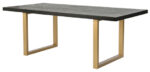 Elegancki Stół Seville SEV01-0 200cm Czarny z Mosiężnymi Nogami