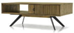 Stylowy brązowy stolik kawowy Massa MASL06 z ciemnografitowymi nogami 120 cm