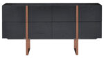 Hudson H02 Komoda Czarny Dąb z Nóżkami Różowego Złota 180 cm