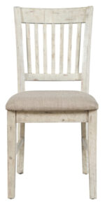 Krzesło tapicerowane kremowe w stylu rustykalnym z przetarciami shabby-chic