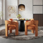 Stylowy stół Avola AV2271-50B z 4 krzesłami Leith LET71C w czerni