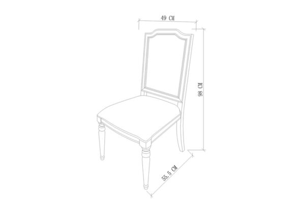 Krzesło tapicerowane Dijon DI28 w jasnokremowym kolorze 49 cm - obrazek 5
