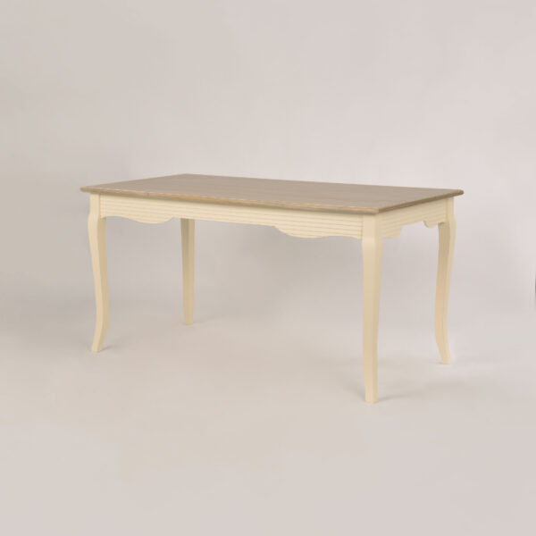 Stół Pesaro PE026 160cm Kremowy z Jasnobrązowym Blatem Elegancji - obrazek 1