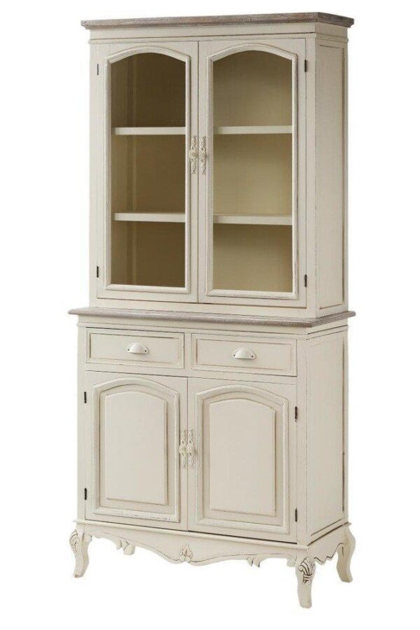 Kredens Rimini RI01 w kremowym z jasnobrązowym blatem 90 cm - obrazek 1